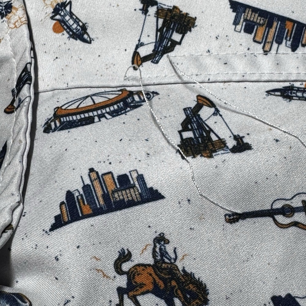Burlebo Western Rodeo Print Button Up Shirt Mens Small Cowboy - Picture 5 of 5